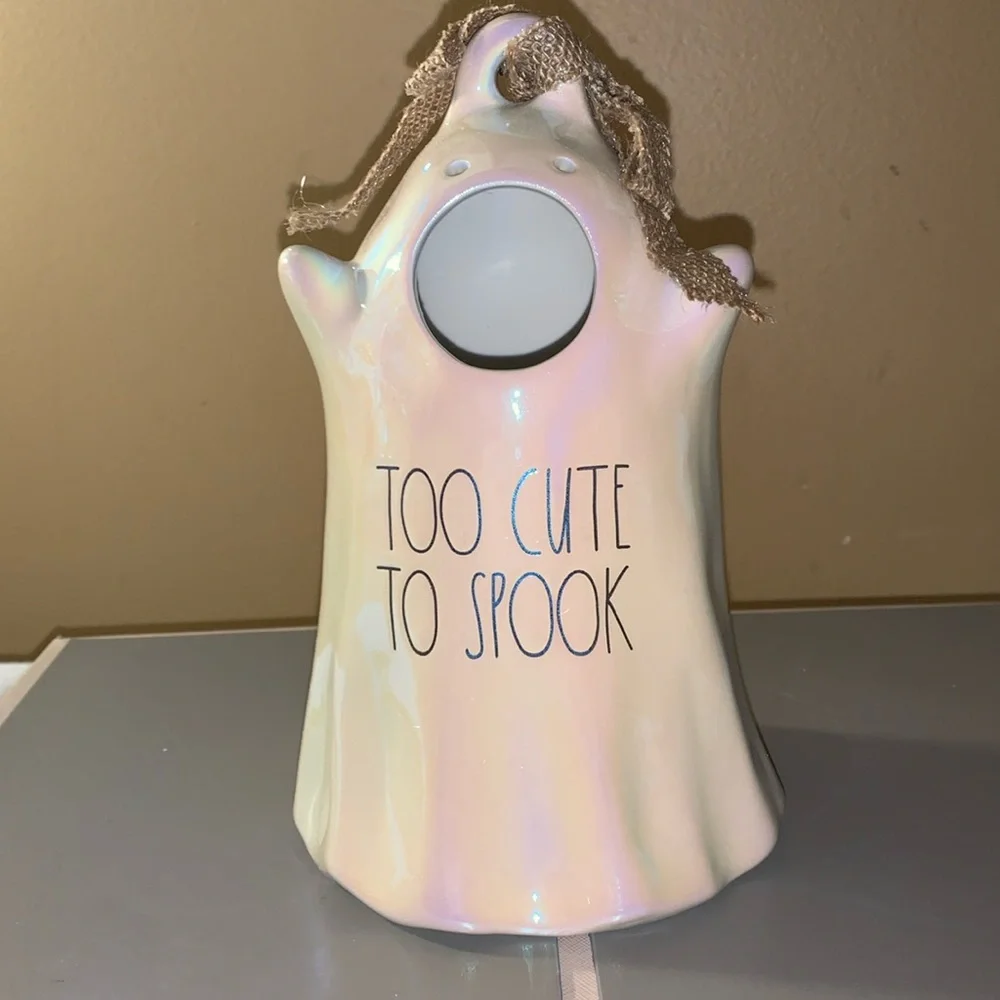 🎃👻 RAE DUNN Halloween TOO CUTE TO SPOOK Luster Ghost Birdhouse NIB